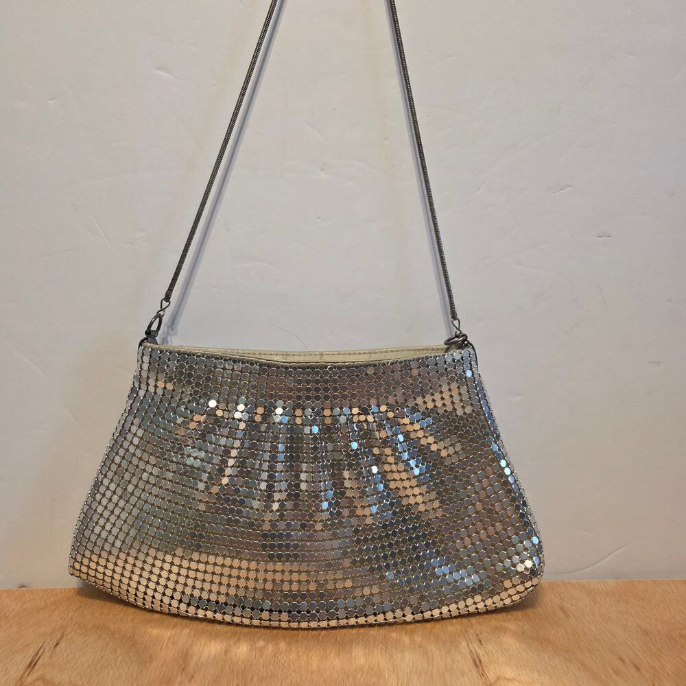 Vintage Elka Silver Chainmail handbag with snake chain strap 70's-90's